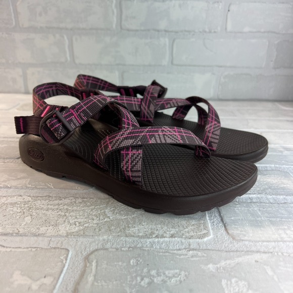 Chaco Shoes - Chaco Sandals Women 9 Z/1 Classic Hiking Strappy Comfort Flat Brown Pink Outdoor